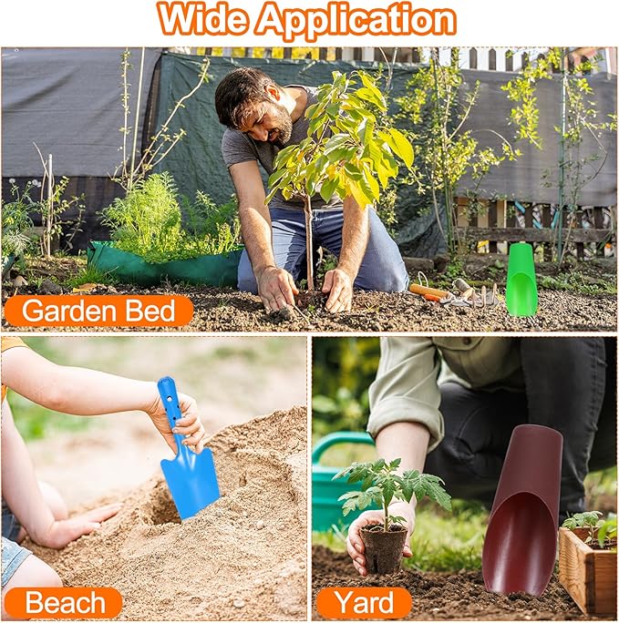 HARFINGTON Bonsai Soil Scoop 6.3" x 1.8" Plastic Colorful Mini Garden Shovel Cultivation Digging Transplanting Tools for Plant Flower Succulent Coffee Beans, Brown