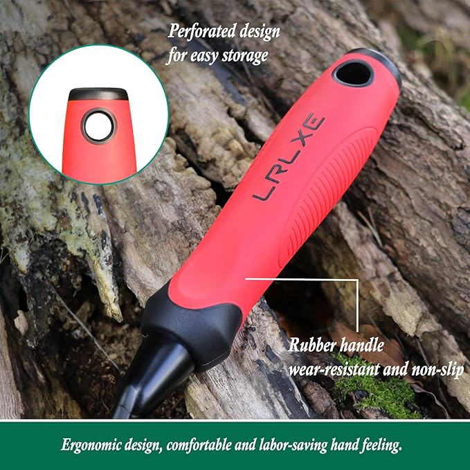 Heavy Duty Garden Trowel, Stainless Steel Pointed Hand Shovel with Non‑Slip Rubber Handle, Ideal for Digging, Weeding, Transplanting, Planting Bulbs & Soil Scooping