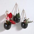 Set of 3 Ceramic Wall Vases - Hanging Pocket Planters for Indoor Plants, Wall Decor for Entryway Hallway Bathroom Living Room Dining Room