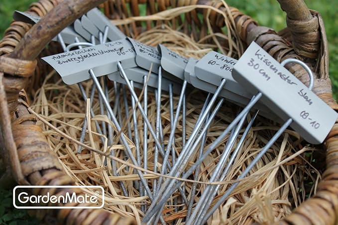 GardenMate 100-Pack Weatherproof Mini Metal Plant Labels, Height 5 3/4'', Label Area 7/8'' x 2 1/2''