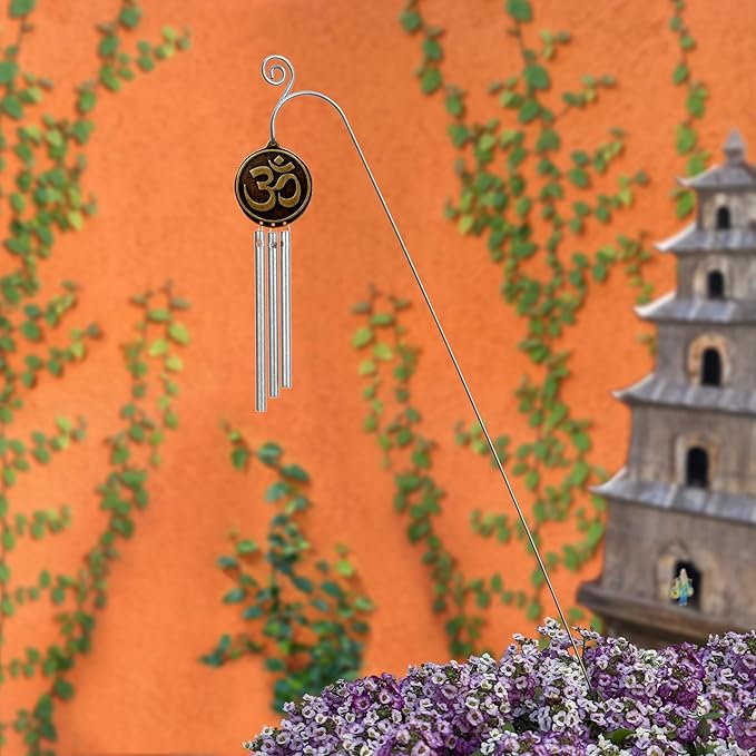 Jacob’s Plant Adornament Plant Stake Wind Chime, Om Symbol