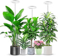 Aokrean 6.3in Grow Light, 80 LED Full Spectrum Halo Plant Lights for Indoor Growing, Height Adjustable 10"-65" Growing Lamp, Auto Timer 6/12/16Hrs, 3 Lighting Modes, Idea for Large Plant, 3 Pack