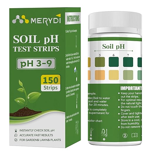 Soil pH Test Kit,150 Test Strips(3-9 Range) for Testing Garden, Lawn,Vegetable Flower Beds,Gardening Dirt Yard,Quick Easy Soil pH Monitoring for Indoor Outdoor Plants