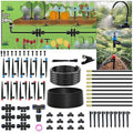 240FT Drip Irrigation System for Garden: 1/2" Quick Connect PE Tubing Automatic Water Sprinkler Kit Adjustable Misting Part 1/4" Watering Hose for Outdoor Raised Bed Plants Flower Yard Greenhouse