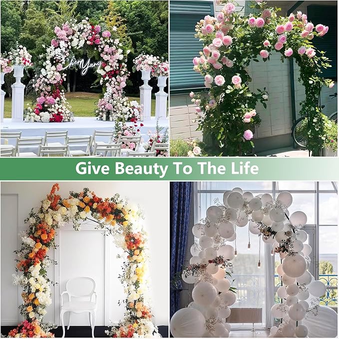 Thorise 7.9 Ft H x 4.6 Ft W Metal Pergola Arbor,Assemble Freely 2 Sizes,for Various Climbing Plant Wedding Garden Arch Bridal Party Decoration Wide Arbor, 1 Pack
