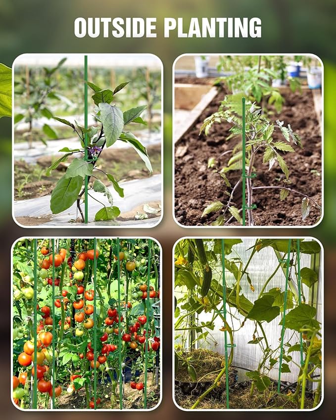 Joyhalo 16 Pack Plant Stakes for Indoor Plants, 12 Inch and 16 Inch Garden Stakes, Adjustable Plant Support Sticks for Tall Plants As Tomatoes Beans Orchid Vegetable