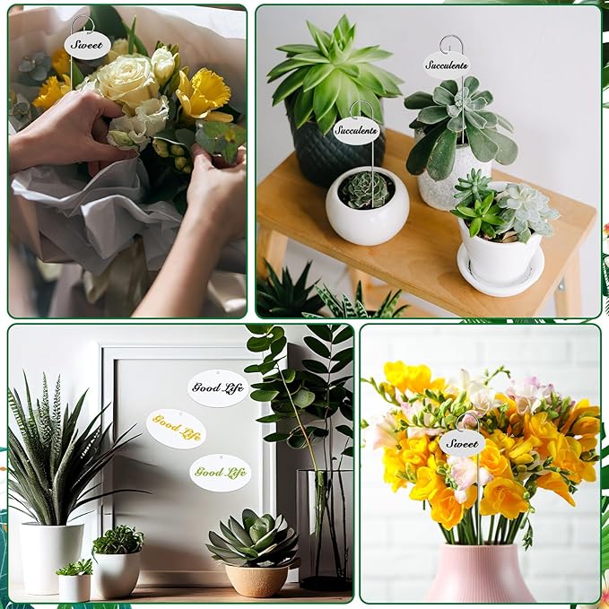 Wenqik 50 Pcs Garden Plant Labels Acrylic Plant Tags for Outdoor,Waterproof Seedling Labels Tags Stakes with a Pen,Garden Signs for Vegetables Herb Flowers