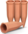 Soilagua Terracotta Watering Spikes, Wine Bottle Watering Stakes, Slow Release Self Watering Planter Insert for Out | Indoor Plants, Vacation Plant Watering Devices, Automatic Plant Waterer, 4-Pack
