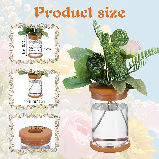 18 Packs Plant Propagation Station, Clear Plastic Test Tube Vases with Hole Lids for Water Propagation, Hydroponic Growing for Home Office Desktop Decoration
