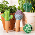 Mother’s Day Gift for Mom from Daughter or Son, 4 Pack Terra Cotta Watering Globes, Handcrafted Cactus Shaped Self-Watering Spikes, Slow Release Plant Water Bulbs for Indoor & Outdoor Pots