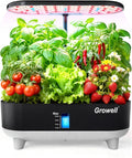 Growell Hydroponics Growing System Kit, 16 Pods, Vertical 8L Indoor Gardening System for Herb Vegetable Fruit, Hydro Garden with LED Grow Light, Smart Water Circulation, 3 Light Modes & 2 Timer, Black