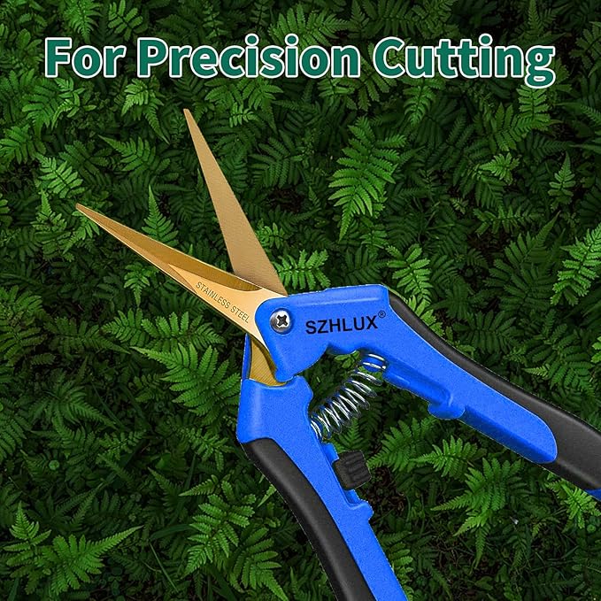 SZHLUX 6.5 Inch Gardening Scissors Hand Pruner Pruning Shears (1, Blue)