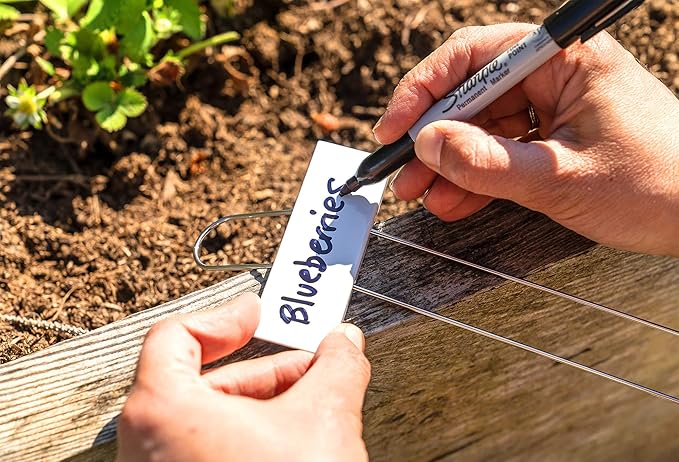Outland Living 30-Pack 11" Reusable Outdoor Plant Label - with Weatherproof Powder Coated Carbon Steel Plate Perfect for Herbs, Flowers, Vegetable Garden