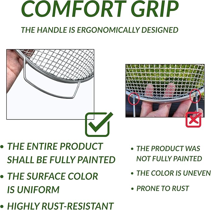 2PCS Soil Sifter for Gardening, Rock Sifter for 5gallon Bucket, Dirt Sifter Compost Sifter, Sifter for Gravel Sawdust Vermicompost, 3mm, 6mm Soil Sifter with Handle