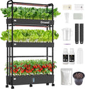 Growell Large Basket Hydroponics Growing System Kit, 48 Pods Vertical Hydroponic Garden with 2 Grow Light Modes, Auto Circulating Water System, 40L Indoor Gardening System for Herb Vegetable Fruit