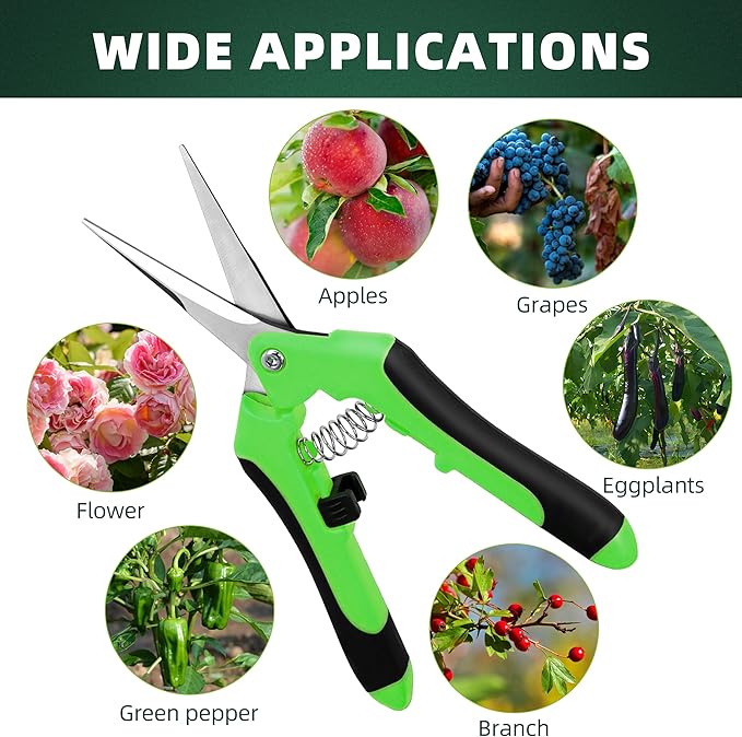 EWPJDK 3 Pack Garden Pruning Shears, Stainless Steel Shears, Gardening Shears, Scissors, Garden Clippers, Pruning Snips, Pruning Shears for Gardening Tools (Multicolor)