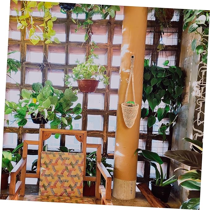 Outdoor Hanging Plants Seagrass Flower Pot Cover Scandinavian Fruit Basket Rattan Flower Basket Decorative Vase