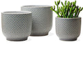 4 + 5 + 6 Inch Ceramic Pots for Indoor Plants, Succulents Plant Pots, Orchid Flower Pot with Drainage Hole, Modern Clay Stoneware Planters, Set of 3 (Reactive Glaze Grey Blue, 4 + 5 + 6 Inch）