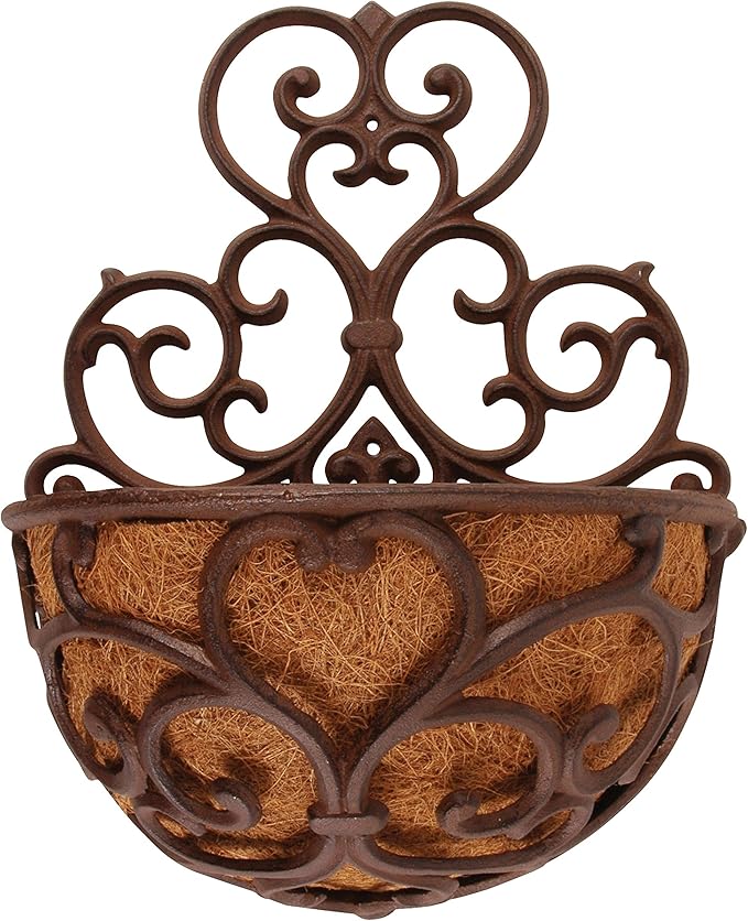 Esschert Design USA BPH51 Half Round Cast Iron Wall Planter