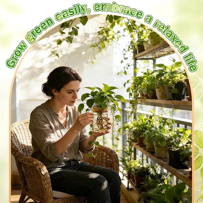 12 Pack Plant Propagation Station with Hole Lid Plant Propagation Jars Plants Plastic Propagations Stations Planter Vase Hydroponic Vases for Home Desktop Office Decoration, 3 Sizes