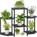 Asgolion Plant Stand Indoor,Multiple Plant Shelf Corner Rack, 6 Potted Plant Stand, 6 Tiers Large Flower Holder, Planter Display Rack for Patio Balcony Living Room Bedroom Decor, Black