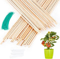 PERSZEN Plant Stakes 50 PCS Garden Bamboo Sticks Plant Support Stakes for Indoor and Outdoor Plants, Wooden Sign Posting Flower Pot Garden Stakes(15" 25pcs+17" 25pcs)