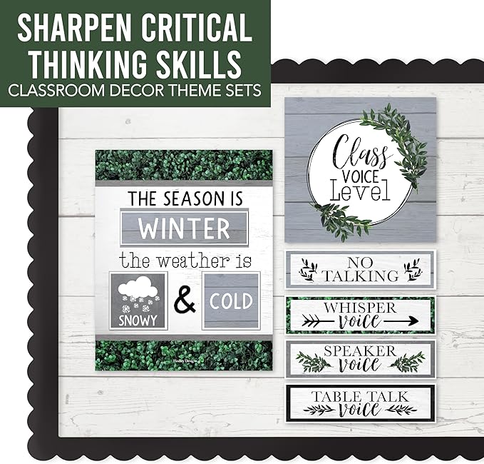 Hadley Designs Classroom Calendar Set Bulletin Board Decorations - Neutral School Calendar for Classroom Decor, Kindergarten Preschool Elementary Teacher Must Haves, Homeschool & Daycare Essentials