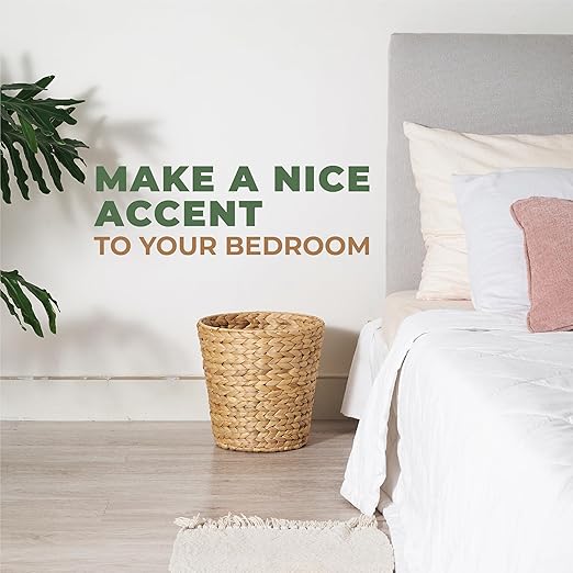 84ECO 2-Pack Wicker Trash Cans for Bathroom, Bedroom, Office - Rattan Trash Can - Decorative Waste Basket