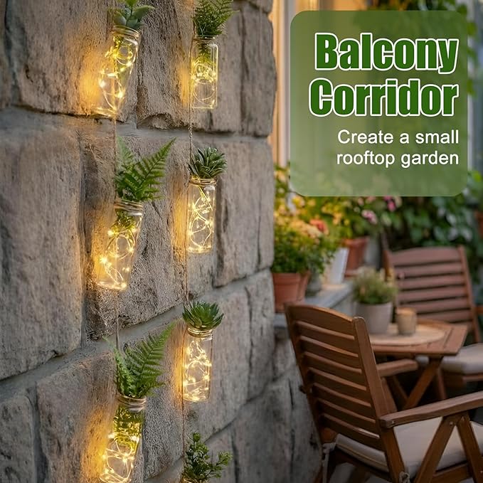 40 Pcs Hanging Plant Propagation Jars Mini Glass Hanging Planters Glass Hydroponic Plant Cutting Bottles with Rope Window Wall Planter for Indoor Plants Home Decor