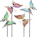 Juegoal Set of 4 Butterfly Garden Stake Decor, 32" Metal Colorful Butterflies Stakes, Yard Art Ornaments for Mom, Mothers Day Ideal Gifts, Outdoor Lawn Porch Pathway Patio Plant Pot Flower Bed