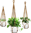 Macrame Plant Hanger - Fits 4 to 13 inches Pots for Indoor Outdoor, 35"/29"/23" Different Sizes Set, Brown (POTS NOT Included)