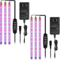 iPower 2Pack 40W LED Grow Lights with Full Spectrum Plant Growing Light Strips for Indoor Plant with Auto ON/Off 3/9/12H Timer, 10 Dimmable Levels 48 LEDs Per Tude, 3 Tubes, Red&Blue
