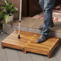 Acacia Wood Platform Step Stool, 3.5" Height Wooden Steps for Outdoor Use, Bed One Step Platform for Adults/Elderly, Non-Slip Prefab Porch Steps for Outside