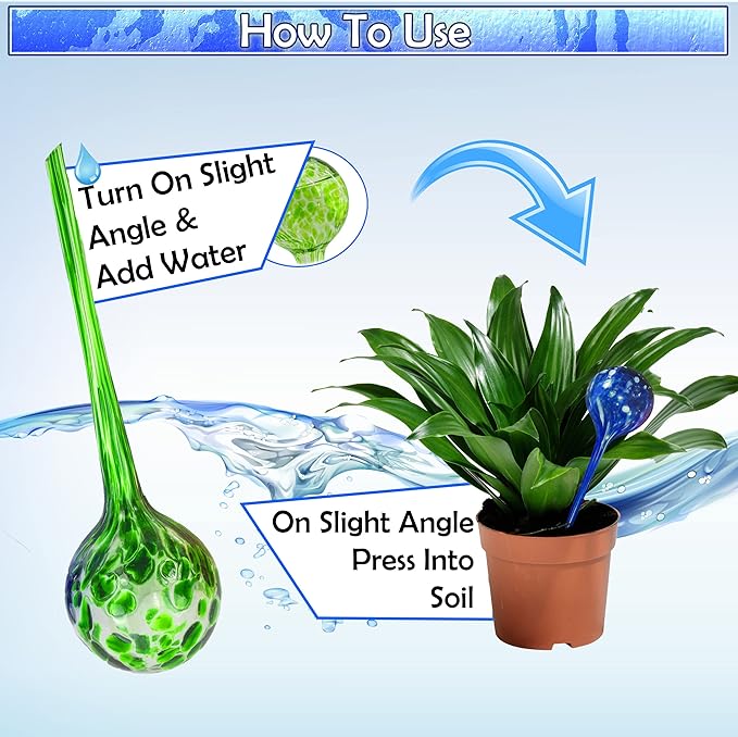 5 STAR SUPER DEALS Aqua Plant Watering Globes Mini- 4pc Deluxe Set