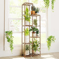 Bamworld Plant Stand Indoor Outdoor 7 Tier Tall Large Wood Plant Shelf Multi Tier Flower Stands Garden Shelves Wooden Plant Display Holder Rack for Living Room Corner