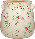 Xiaan Jiaju Ceramic Vases for Centerpieces, Shabby Chic Vase & Flower Pot with Drainage, Country Chic Decor for Office Room Garden Balcony Mantel Fireplace Table & Shelf, Red Floral