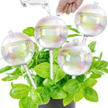 17 oz Up 2 Weeks Large Plant Watering Globes, Self Watering Planter Insert Iridescent Rainbow Self Watering Globes, Vacation Plant Watering Devices-Watering Bulbs for Indoor Outdoor (Large 4-Pack)