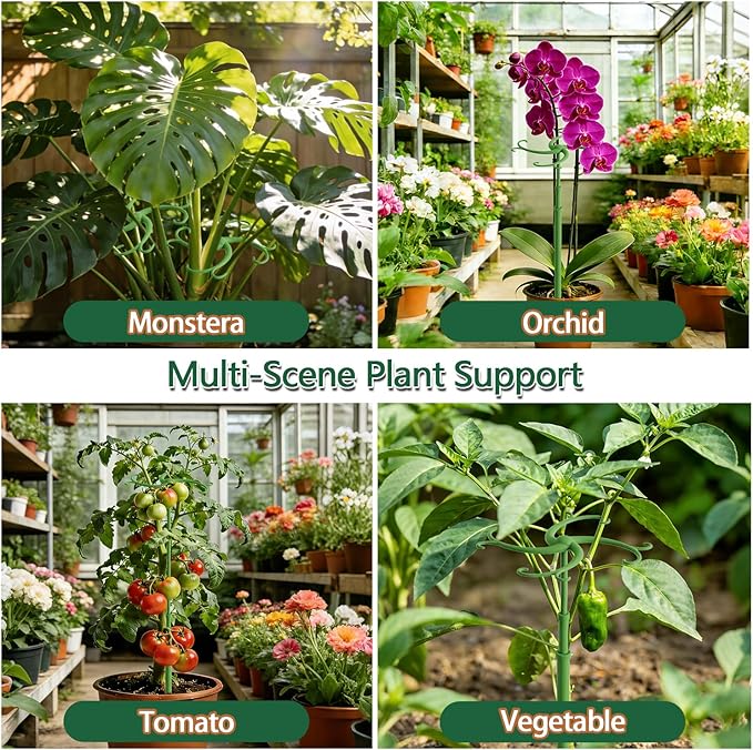 Telescoping Plant Support Stakes,3Pack 17.3 to 42.3IN Adjustable Monstera Plant Support,Garden Stakes with Clips,Sturdy Plant Sticks for Indoor Outdoor Plants, Orchid, Tomato, Vine,Monstera