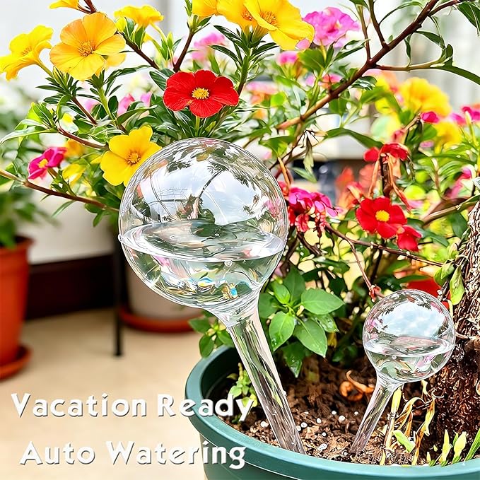 Plant Self Watering Globes – Durable Self Watering Bulb, Automatic Plant Waterer Stake Ideal for Vacation & Daily Plant Care, Keep Houseplant, Garden, Hanging Basket Plant Hydrated While You’re Away