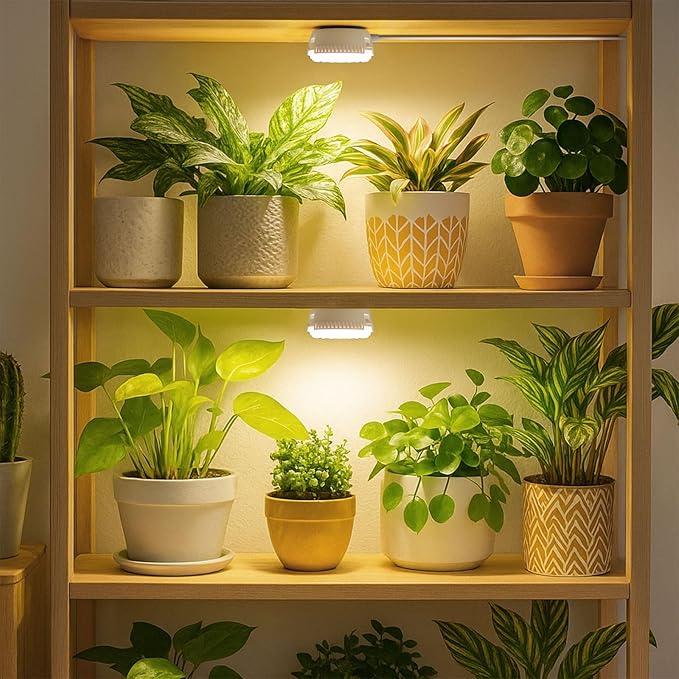7W Grow Light for Indoor Plants, Full Spectrum Plant Light with Auto Timer (3/6/12H) & 4-Level Dimming, Small Led Grow Light for Seedlings, Succulents, Herbs