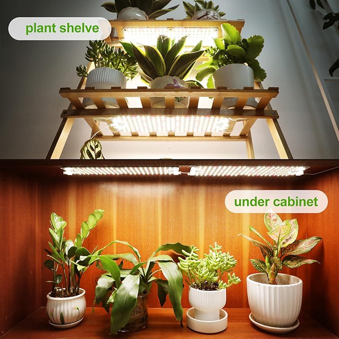 6Panel Grow Lights for Indoor Plants, Seed Starting, Veg, Pot Plants, Bonsai with Timer 4/8/12/16/20H, Ultra-Thin Under Cabinet & Shelf Full Spectrum LED Plant Growing Lamps, Multi-Panels Free Connect