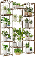 Bamworld Widened Plant Stand Indoor Outdoor 12 Tier Tall Large Wood Plant Shelf Multi Tier Flower Stands Garden Shelves Wooden Plant Display Holder Rack for Living Room Corner