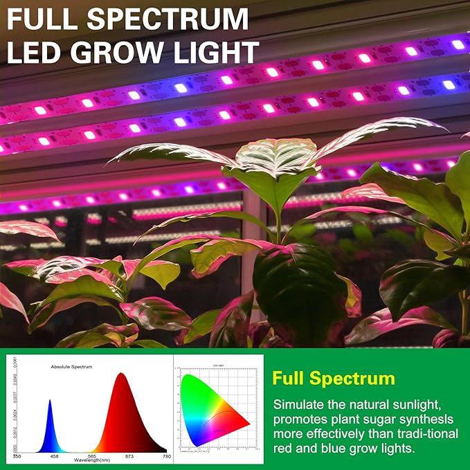 Grow Lights for Indoor Plants，120 LEDs Waterproof led Grow Lights Full Spectrum,USB Plug-in Dimmable Auto On/Off with 3 Timers Plant Light, for Indoor Plants Seeding Veg Flower Growing Lamp(6.56ft)