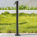 Stainless Steel Garden Water Column - Outdoor Hose Holder & Faucet, Durable Metal Water Pipe Extension, Stylish Dispenser Hydrant Fountain Feature (95CM)