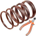 Mudder 5 Roll Aluminum Bonsai Training Wire Tree 160 Feet Total with Bonsai Wire Cutter Anodized Training for Holding Branches Small Trunks(1/1.5/2.0mm,Brown)