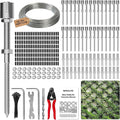 SPECILITE Wire Trellis for Climbing Plants Outdoor, 30-Set T316 Stainless Steel Wall Trellis Kit, 1/8in x 150ft Ropes with Cable Cutter, Espalier System for Fence Wall and Garden DIY