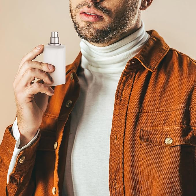 Tessco for you 12 Pcs 50/100ml Frosted Glass Bottle Perfume Atomizer Refillable Spray Empty Perfume Dispenser Fine Mist Atomizer Cosmetic Container for Travel Men Women (1.7 Ounces,Silver Gray)