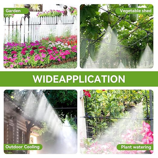 Drip Irrigation System 2026-Upgrade with 12pcs 360° Adjustable Copper Nozzles, 60ft Drip Irrigation Kit Garden Automatic Watering System for Greenhouse, Outdoor Plants, Raised Bed, Potted Plant, Lawn