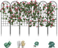 Garden Trellis for Climbing Plants, 6 Pack 75.6" Wx 64.6" H Rustproof Flower Trellis with Black Coating, Outdoor Climbing Rose Trellis Cucumbers Support for Courtyards Lawns (Square Grid, 6 Pieces)