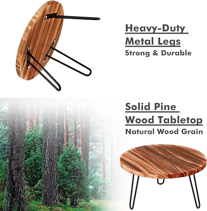 Wood Plant Stand Large Plant Stool Indoor 12 Inch Plant Riser Wooden Flower Stand Plant Holders Indoor Stand 6.3" Tall Planter Stands for Plants Corner Round Plant Table Outdoor Floor Plant Stand